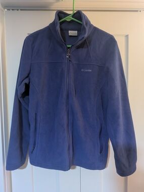 Columbia Sportswear Company Blue Fleece Sweater Full Zip Pockets Pullover Size L
